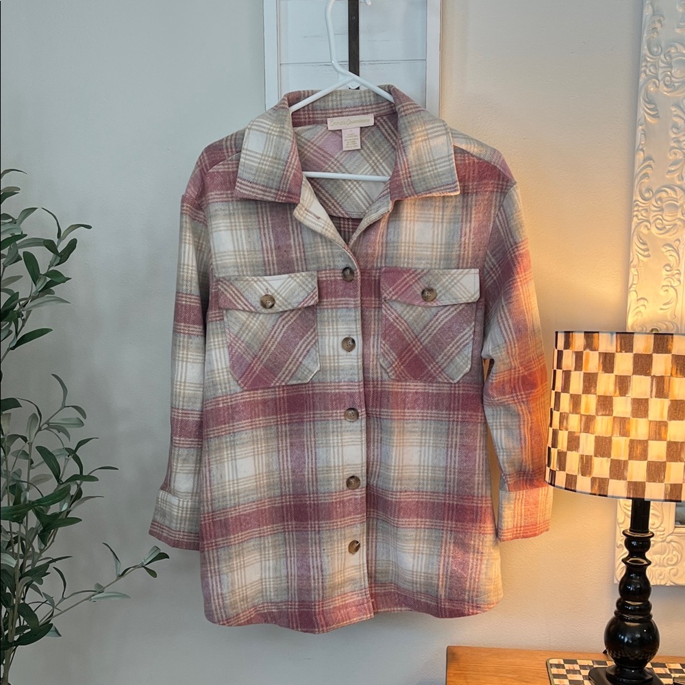 Plaid Button-Up Jacket